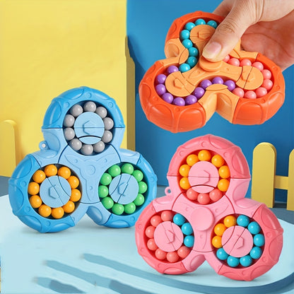 Magic Bean Puzzle Toy, Rotating Magic Bean Cube&Fidget Spinner Toys