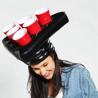 One Set Inflatable Ping Pong Cup Holder Hats Rings Toss Game