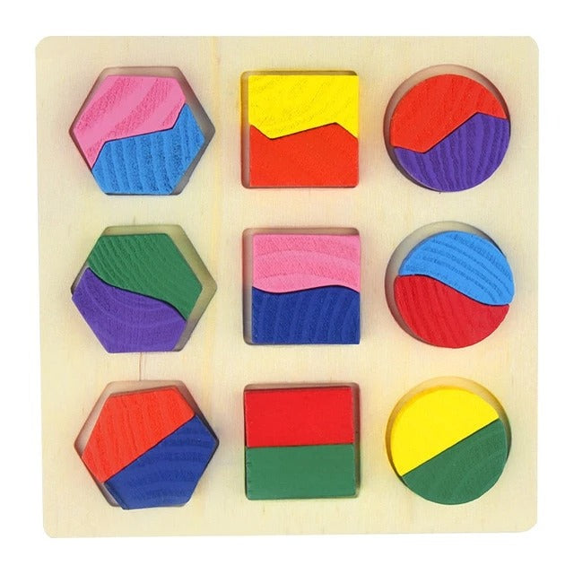 Wooden Geometrical Shape Baby Toy Jigsaw