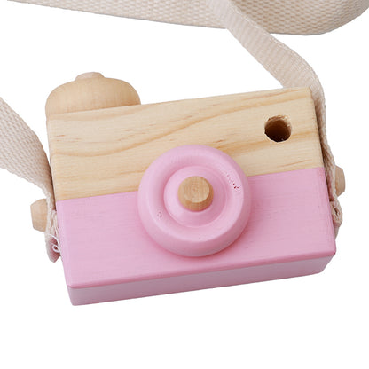 Cute Wooden Camera Toys Baby Kid Hanging Photography