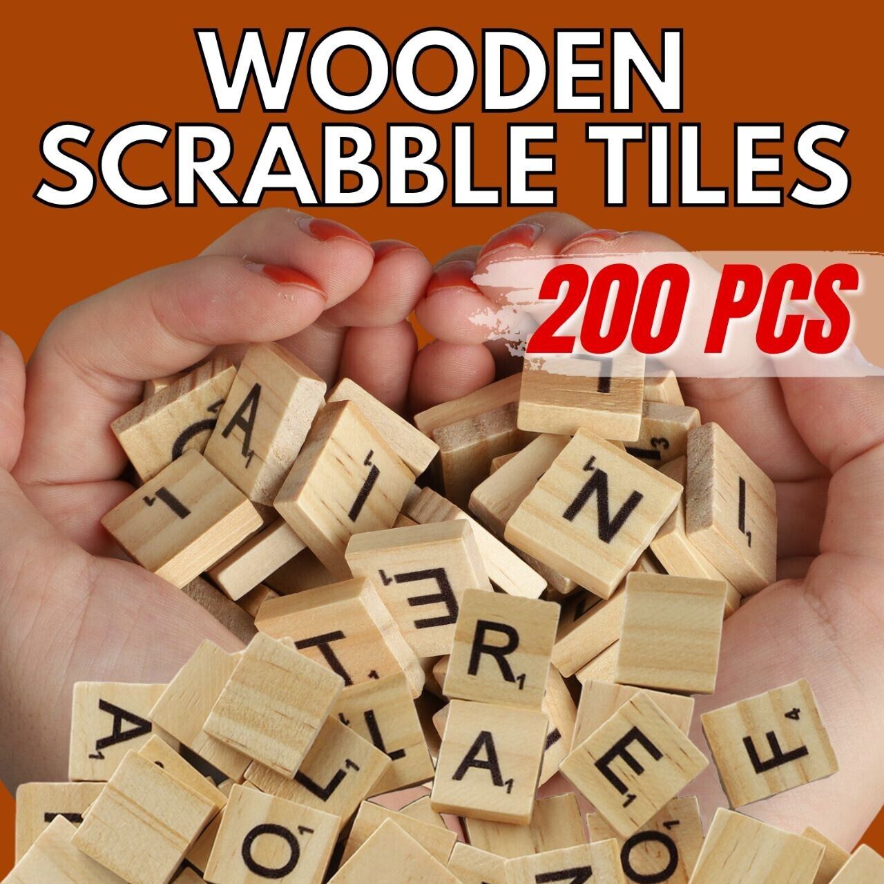 Scrabble Wood Tiles Pieces Full Sets 100 Letters Wooden Replacement Pick