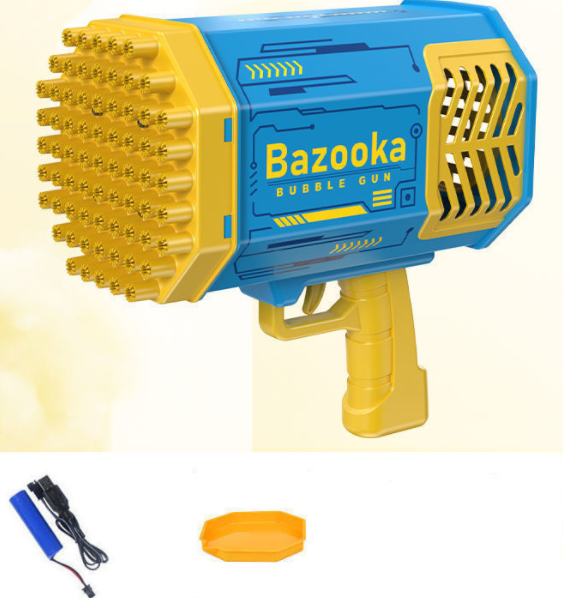 Machine Gun Shape Automatic Blower With Light Toys For Kids