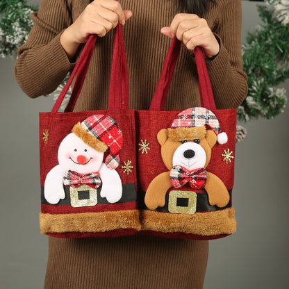 Christmas Candy Gift Tote Bag For Kids Funny Creative Santa Claus