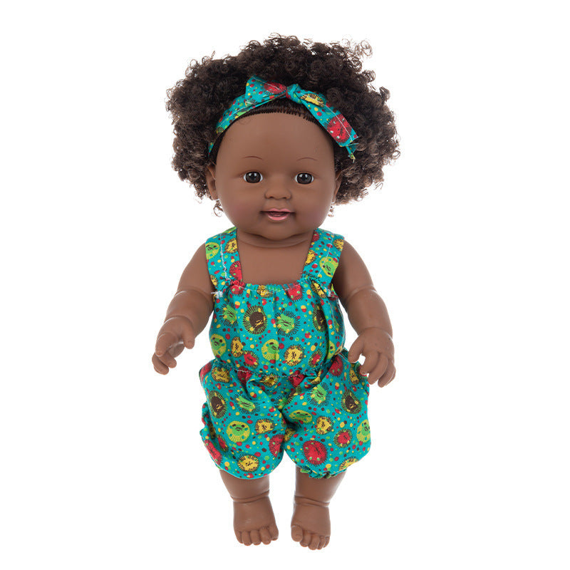 Black doll 30cm vinyl rebirth doll mother and baby toys