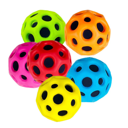 Hole Ball Soft Bouncy Ball Anti-fall Moon Shape Porous Bouncy Ball