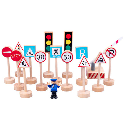 Wooden Street Traffic Signs Toys