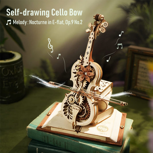 ROKR Magic Cello Mechanical Music Box Moveable Stem