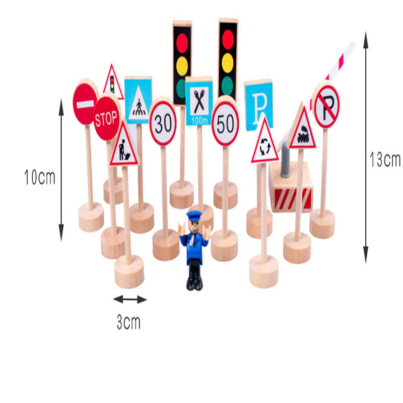 Wooden Street Traffic Signs Toys