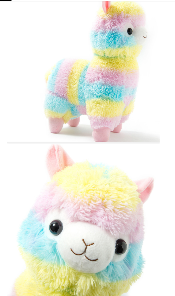 Colorful Alpaca Doll Plush Toy Cute God Beast Grass Mud