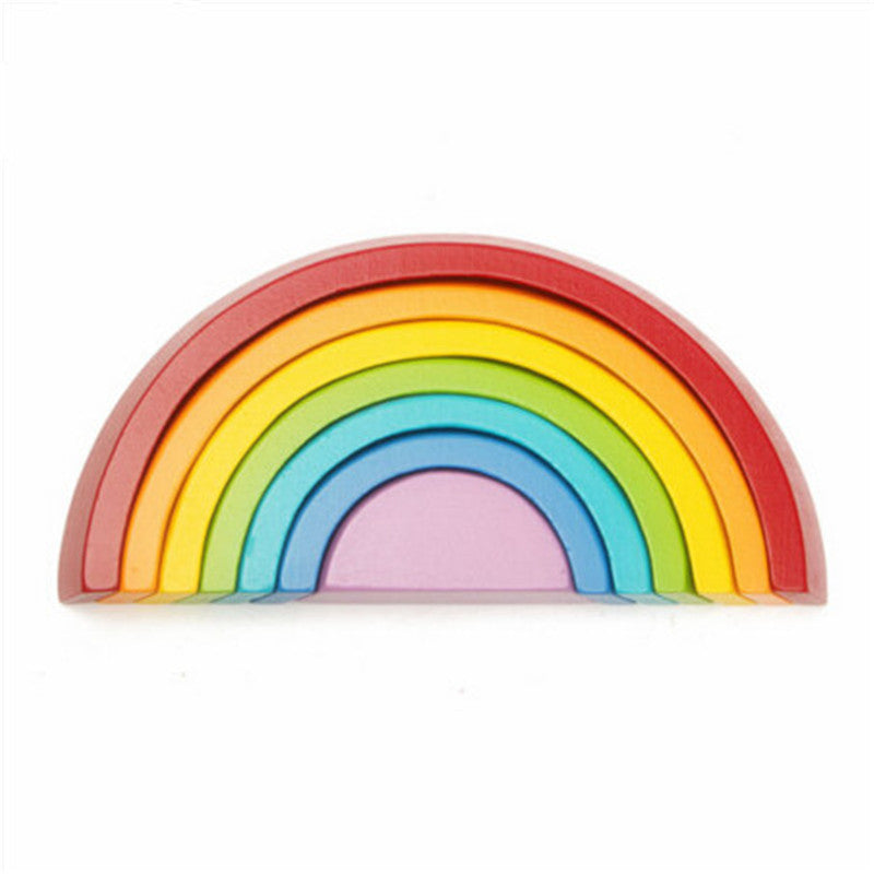 Kids Wooden Blocks Rainbow Wooden Buliding Blocks