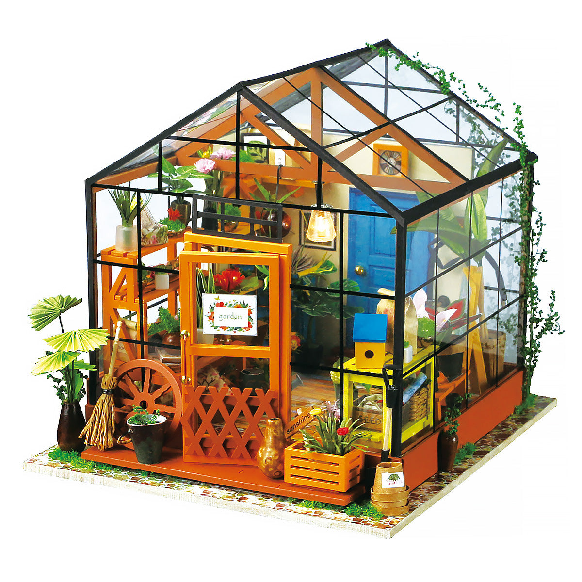 Robotime Miniature Doll House DIY Kathy's Green Garden with Furniture