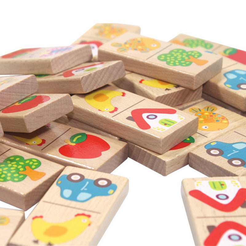 Garden Domino Jigsaw Wooden Building Blocks Children's Toys