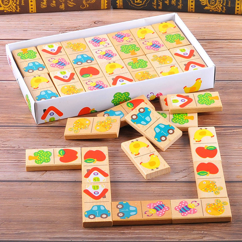 Garden Domino Jigsaw Wooden Building Blocks Children's Toys