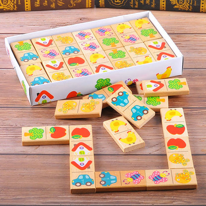 Garden Domino Jigsaw Wooden Building Blocks Children's Toys