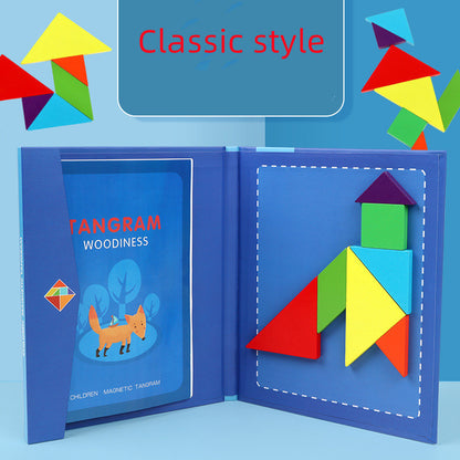 Magnetic tangram puzzle intellectual toy for children