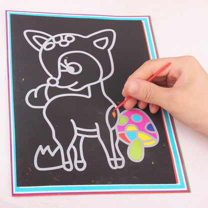 Scratch Art Paper Magic Painting Paper With Drawing Stick