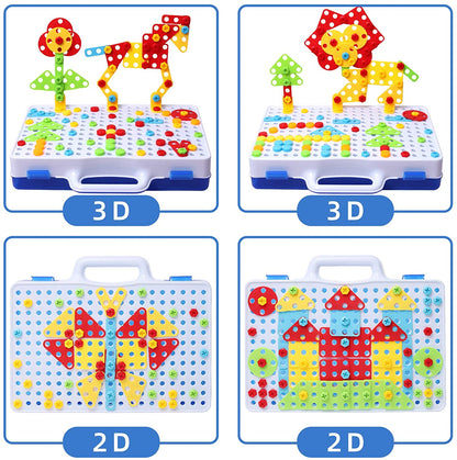 237 Pieces Creative Toy Drill Puzzle Set, STEM Learning Educational Toys