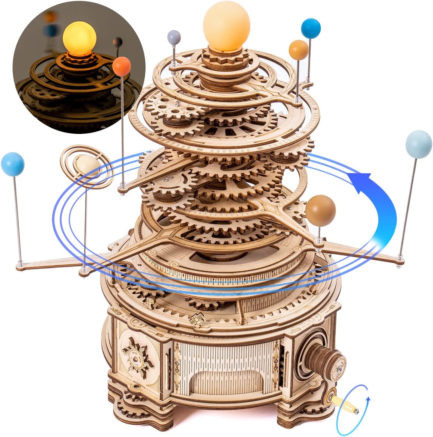 Robotime ROKR 316PCS Rotatable Mechanical Orrery 3D Wooden Puzzle