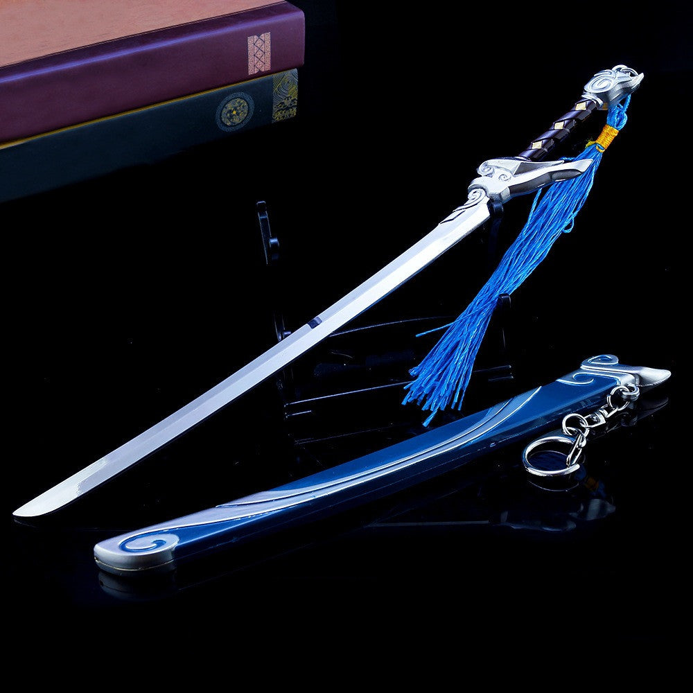 League of Legends Weapon Model Yasuo Sword Swordsman Keychain Source Plan Red Moon