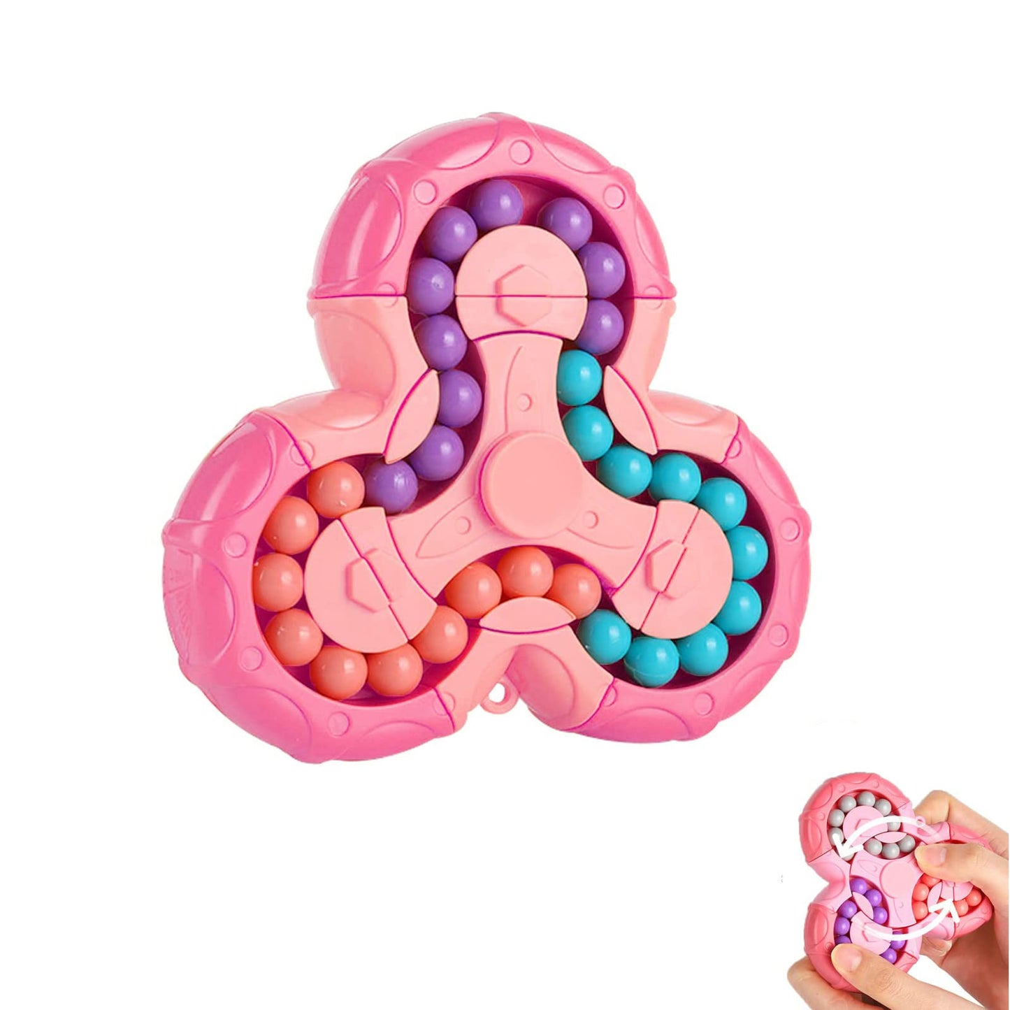 Magic Bean Puzzle Toy, Rotating Magic Bean Cube&Fidget Spinner Toys