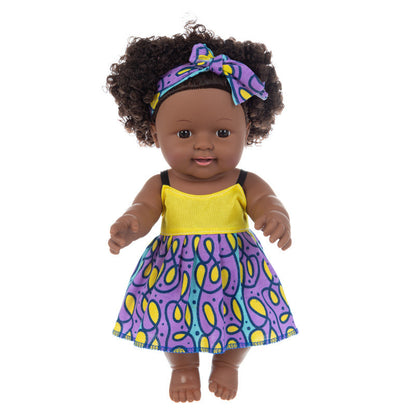 Black doll 30cm vinyl rebirth doll mother and baby toys