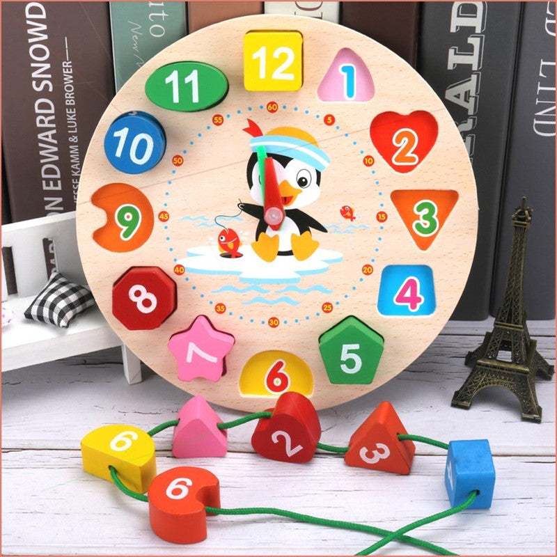 Wooden clock toy