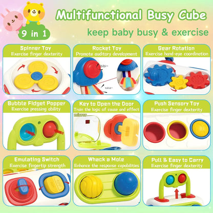 9 In 1 Busy Cube Baby & Toddler Toys Montessori Sensory Toys