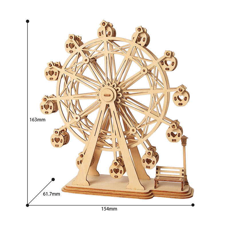 Robotime DIY Wooden Rotatable Ferris Wheel Model With Playing Music