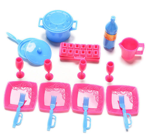 Mini 18 Pieces Children Play House Tableware Toys