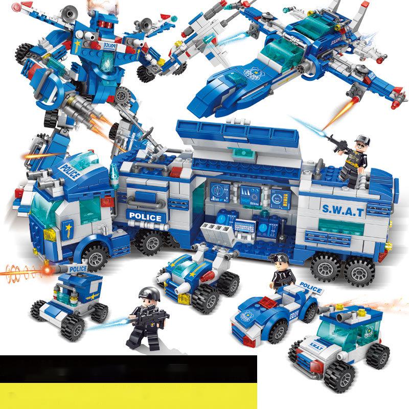 Military 8 City SWAT Children's Puzzle Assembled Building Block Toys