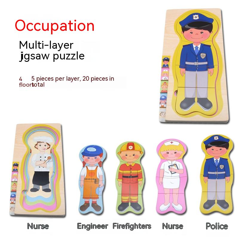 Boys' Body Structure Puzzle Children's Wooden Toys