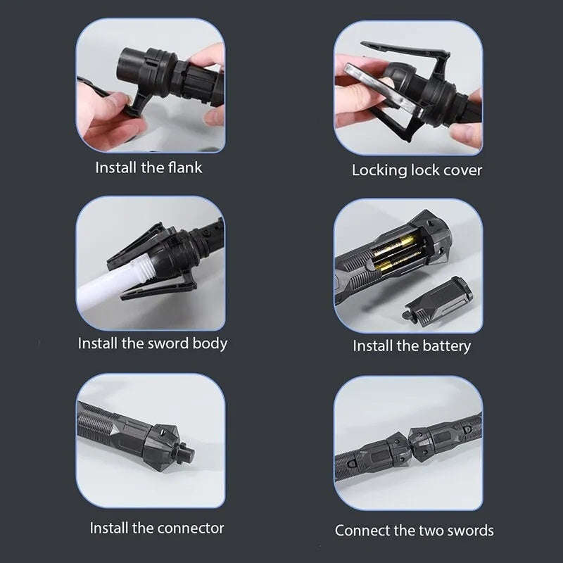 2pcs Toy Laser Sword Red And Blue Double Sword Retractable