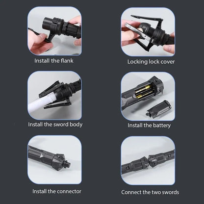 2pcs Toy Laser Sword Red And Blue Double Sword Retractable