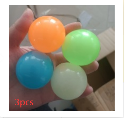 Luminous Sticky Ball Toys Sticky Wall Home Party Games Glow In The Dark Novelty Toys Decompression Squeeze Toy