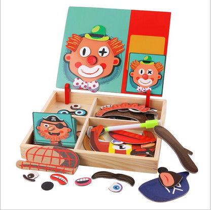 Montessori Magnetic Fun Puzzle Children's Wooden Puzzle Box