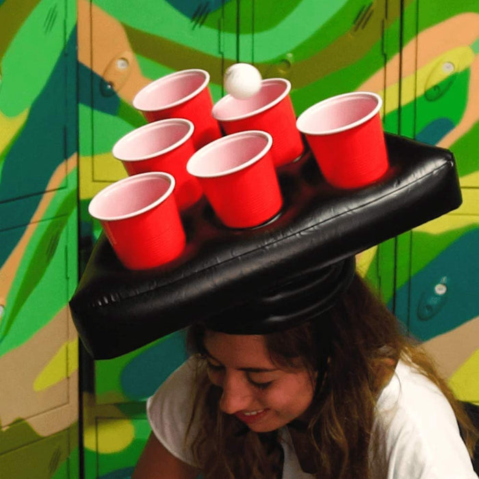 One Set Inflatable Ping Pong Cup Holder Hats Rings Toss Game