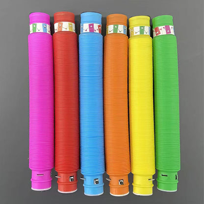 Flashing Telescopic Tube Color Stretching Tube LED Decompression Venting Toys