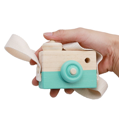 Cute Wooden Camera Toys Baby Kid Hanging Photography