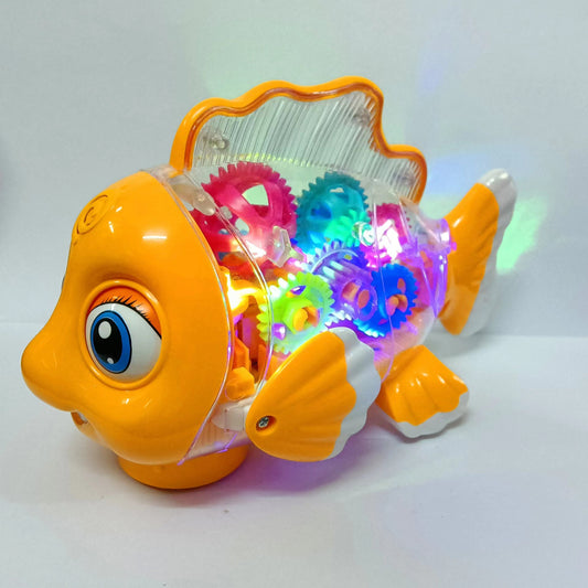 Electric Gear Goldfish Toys Lights Music Universal Walking