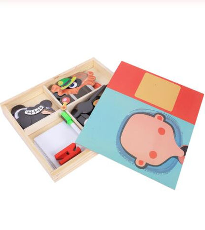 Montessori Magnetic Fun Puzzle Children's Wooden Puzzle Box