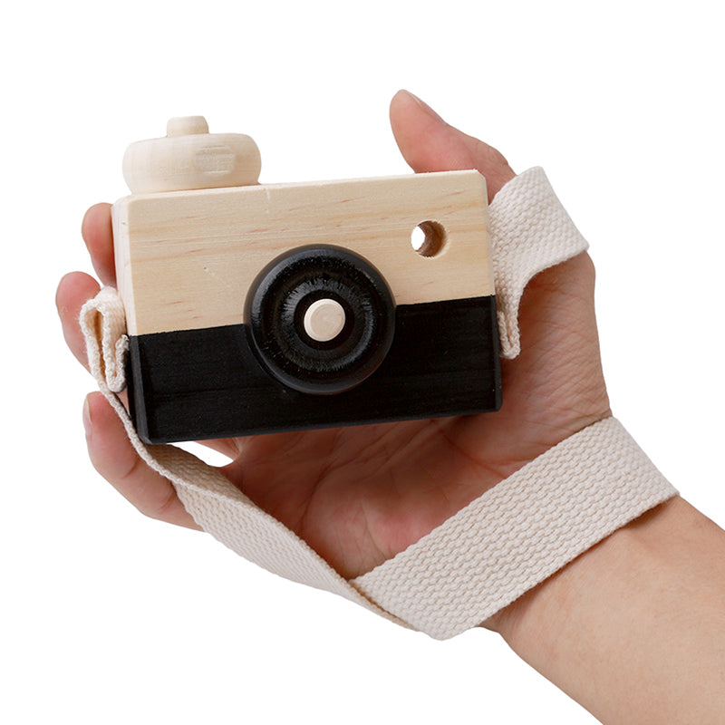 Cute Wooden Camera Toys Baby Kid Hanging Photography