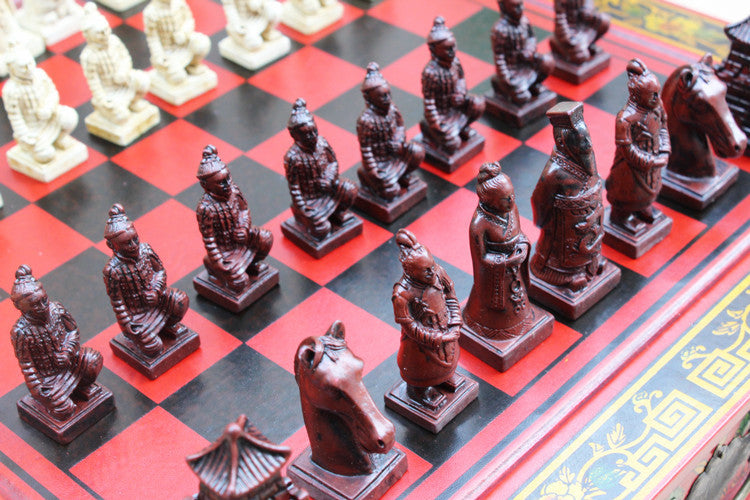 Terracotta chess pieces