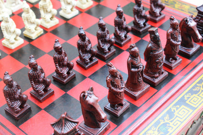 Terracotta chess pieces