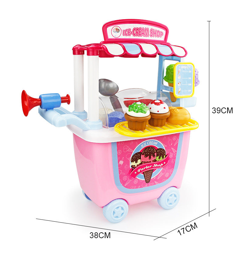 Kids Play Food And Ice Cream Truck Toy Cart