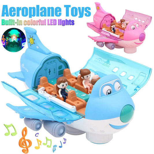 360 Rotating Electric Plane Airplane Toys For Kids Bump