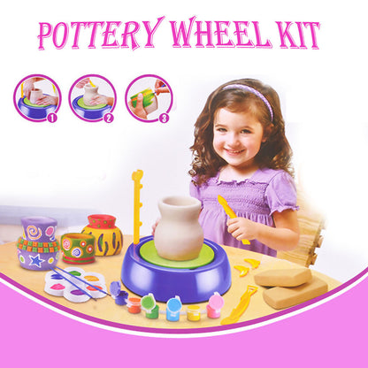 Bginners Pottery Wheel Kit Craft Toys For Kids With Paints And Tools Diy