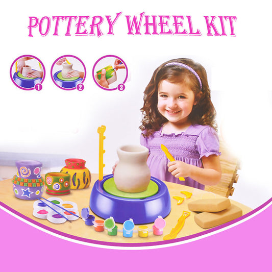 Bginners Pottery Wheel Kit Craft Toys For Kids With Paints And Tools Diy