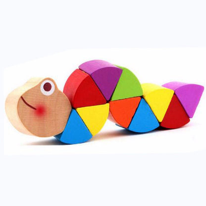 Wooden toy puzzle animal doll toy