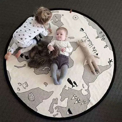 World Map Play Mats Funny Cartoon Newborn baby Carpet