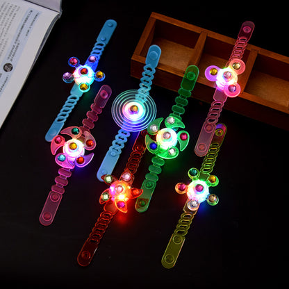 Luminous LED Light Fidget Spinner Hand Top Spinners Glow In Dark Light EDC Figet Spiner Finger Stress Relief Toys Kid's Bracelet